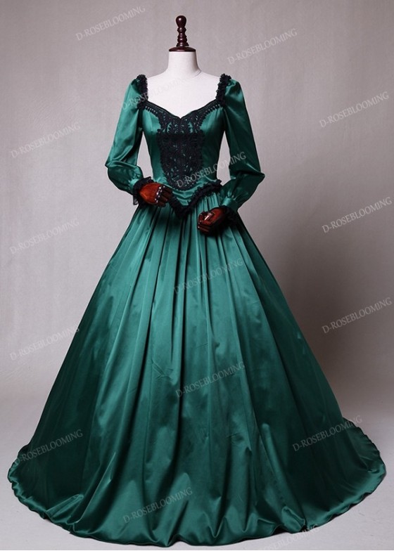 green masquerade dress