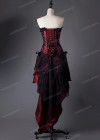 Burgundy Gothic High-low Party Dress D1027