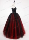 Red Black Gothic Tulle Long Skirt D1S011
