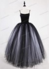 White Black Gothic Tulle Long Skirt D1S014