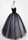 White Black Gothic Tulle Long Skirt D1S014