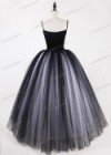 White Black Gothic Tulle Long Skirt D1S014