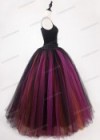 Black Multicolor Gothic Tulle Long Skirt D1S015