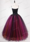 Black Multicolor Gothic Tulle Long Skirt D1S015