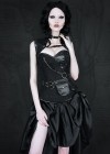 Black Gothic Steampunk High-low Party Dress D1017