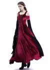 Wine Red Black Off-The-Shoulder Medieval Dress D2015