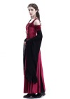 Wine Red Black Off-The-Shoulder Medieval Dress D2015