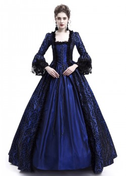 Blue Ball Gown Victorian Costume Dress D3006