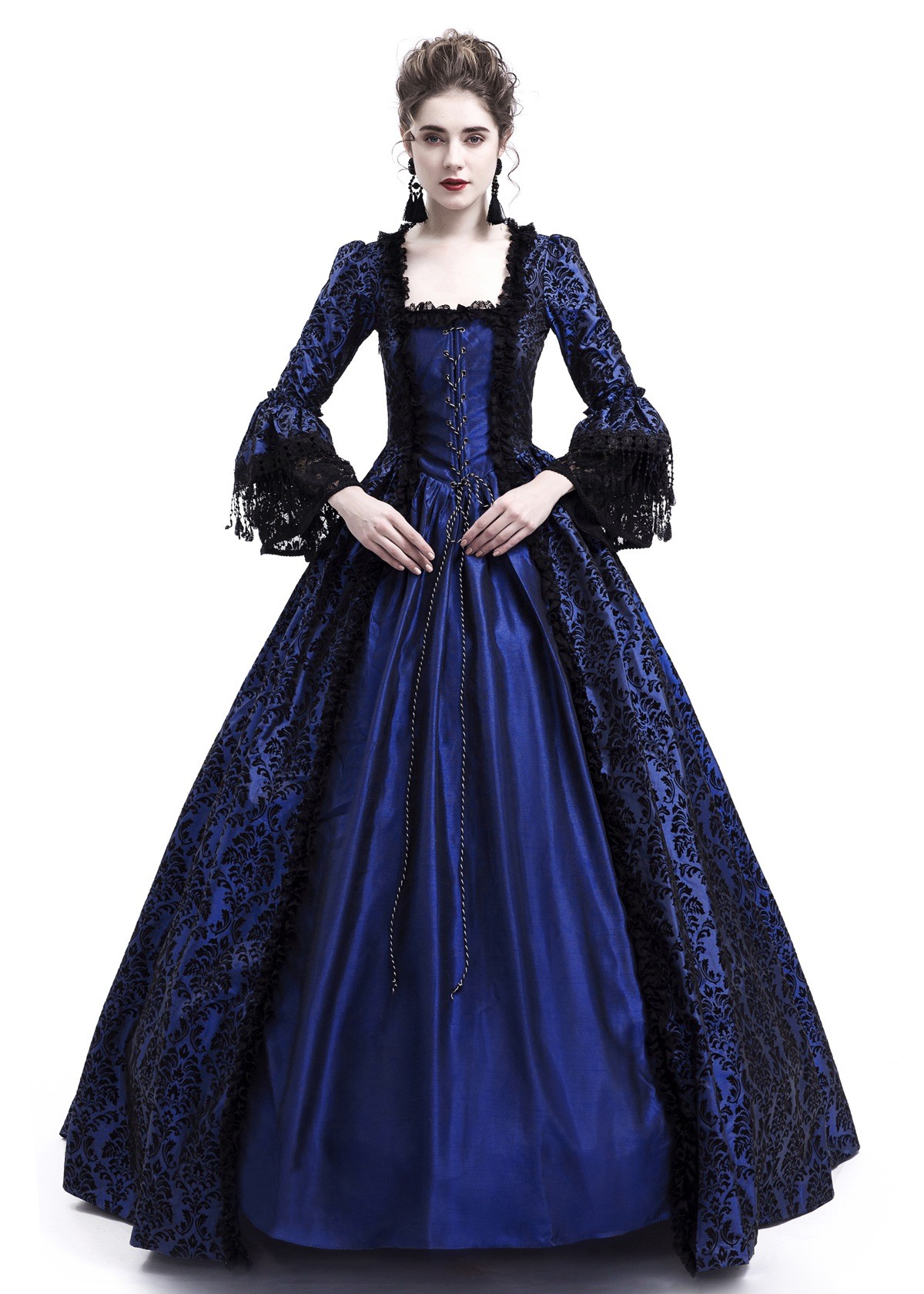 blue victorian ball gown dress Sky Blue Tulle Long Prom Dress, Beautiful A-Line Evening Party Dress US 8 / Sky Blue
