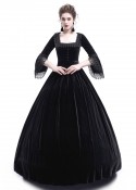 Black Velvet Ball Gown Victorian Gown D3001