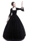 Black Velvet Ball Gown Victorian Gown D3001