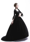 Black Velvet Ball Gown Victorian Gown D3001