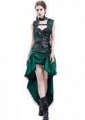 Green Gothic Steampunk Corset Party Dress D1044