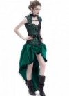 Green Gothic Steampunk Corset Party Dress D1044