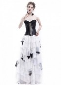 White Black Gothic Punk Prom Wedding Dress D1045