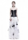 White Black Gothic Punk Prom Wedding Dress D1045