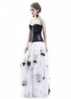 White Black Gothic Punk Prom Wedding Dress D1045