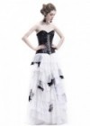 White Black Gothic Punk Prom Wedding Dress D1045