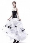 White Black Gothic Punk Prom Wedding Dress D1045