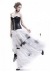 White Black Gothic Punk Prom Wedding Dress D1045