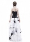 White Black Gothic Punk Prom Wedding Dress D1045