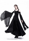 Black Off-The-Shoulder Medieval Dress D2017