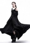 Black Off-The-Shoulder Medieval Dress D2017