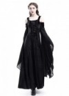 Black Off-The-Shoulder Medieval Dress D2017