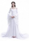 White Off-the-Shoulder Renaissance Medieval Wedding Dress D2021