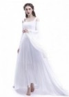 White Off-the-Shoulder Renaissance Medieval Wedding Dress D2021