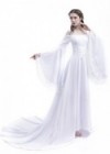 White Off-the-Shoulder Renaissance Medieval Wedding Dress D2021