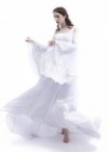 White Off-the-Shoulder Renaissance Medieval Wedding Dress D2021