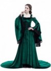 Green Off-the-Shoulder Renaissance Medieval Dress D2024