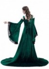 Green Off-the-Shoulder Renaissance Medieval Dress D2024