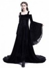 Black Off-the-Shoulder Renaissance Medieval Dress D2025