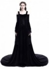 Black Off-the-Shoulder Renaissance Medieval Dress D2025