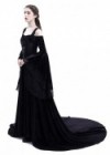 Black Off-the-Shoulder Renaissance Medieval Dress D2025