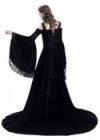 Black Off-the-Shoulder Renaissance Medieval Dress D2025