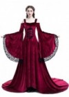 Red Off-the-Shoulder Renaissance Medieval Dress D2026