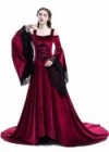 Red Off-the-Shoulder Renaissance Medieval Dress D2026