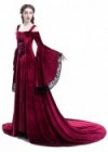 Red Off-the-Shoulder Renaissance Medieval Dress D2026