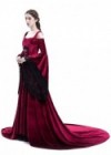 Red Off-the-Shoulder Renaissance Medieval Dress D2026