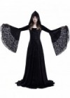 Black Gothic Hooded Vampire Medieval Dress D2022