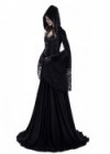 Black Gothic Hooded Vampire Medieval Dress D2022