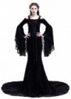 Black Gothic Two Piece Fishtail Medieval Dress D2023