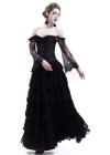 Black Lace Romantic Gothic Corset Long Prom Dress D1043