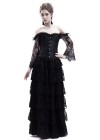 Black Lace Romantic Gothic Corset Long Prom Dress D1043