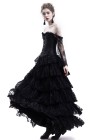 Black Lace Romantic Gothic Corset Long Prom Dress D1043