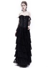 Black Lace Romantic Gothic Corset Long Prom Dress D1043