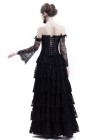 Black Lace Romantic Gothic Corset Long Prom Dress D1043